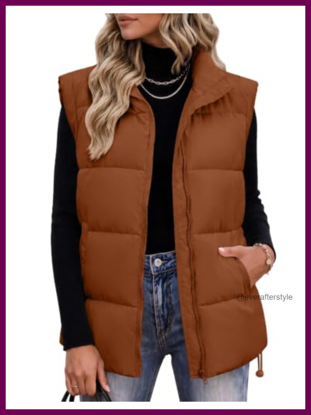 Puffer Vest Women Sleeveless Lightweight Quilted Jacket Winter Coat